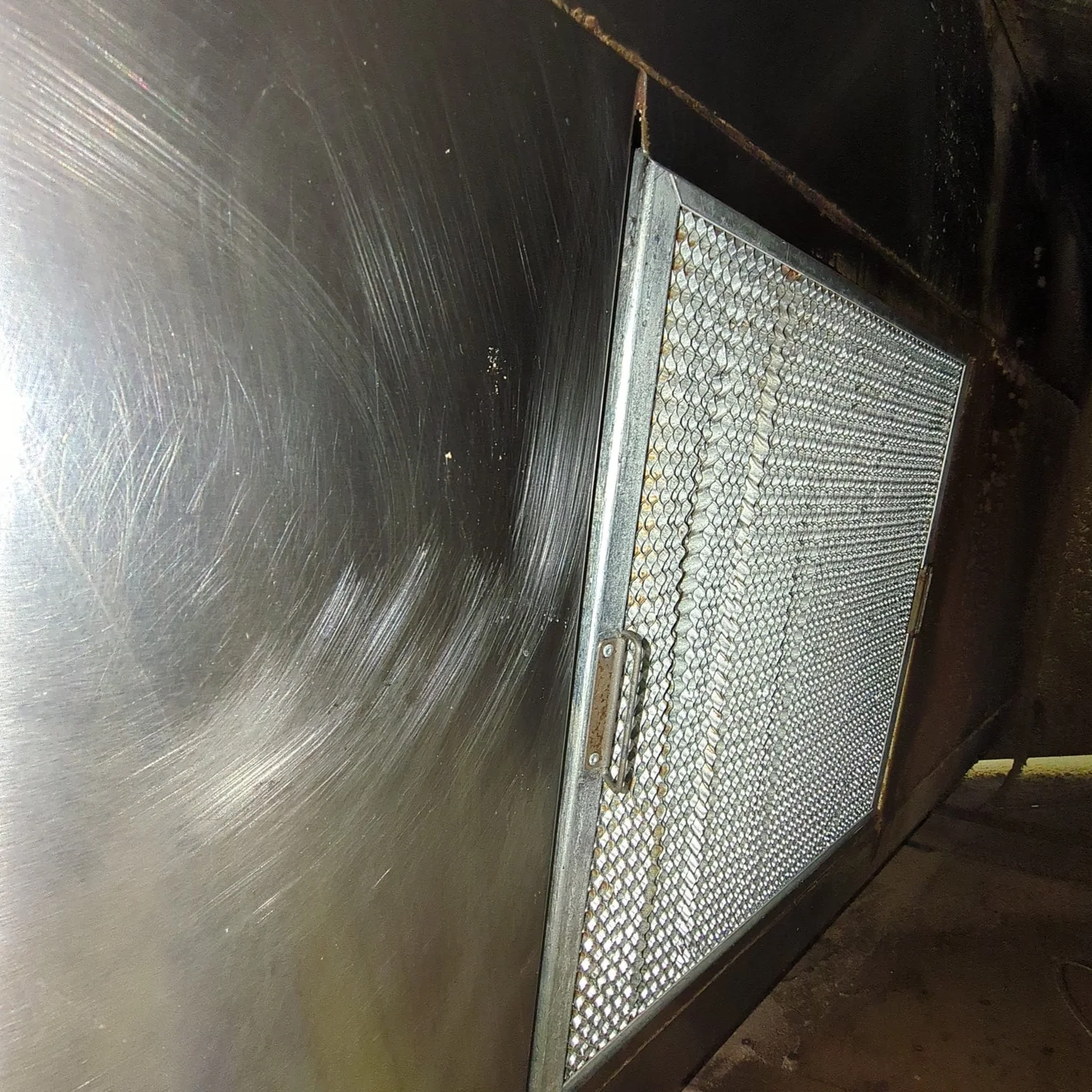 Oven hood filter after cleaning